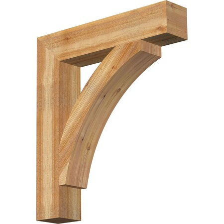 Ekena Millwork Thorton Block Rough Sawn Bracket, Western Red Cedar, 6"W x 32"D x 36"H BKT06X32X36THR05RWR